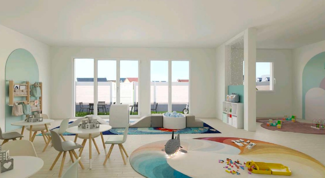 Espace d'éveil lumineux d'une micro-crèche My Little Crèche