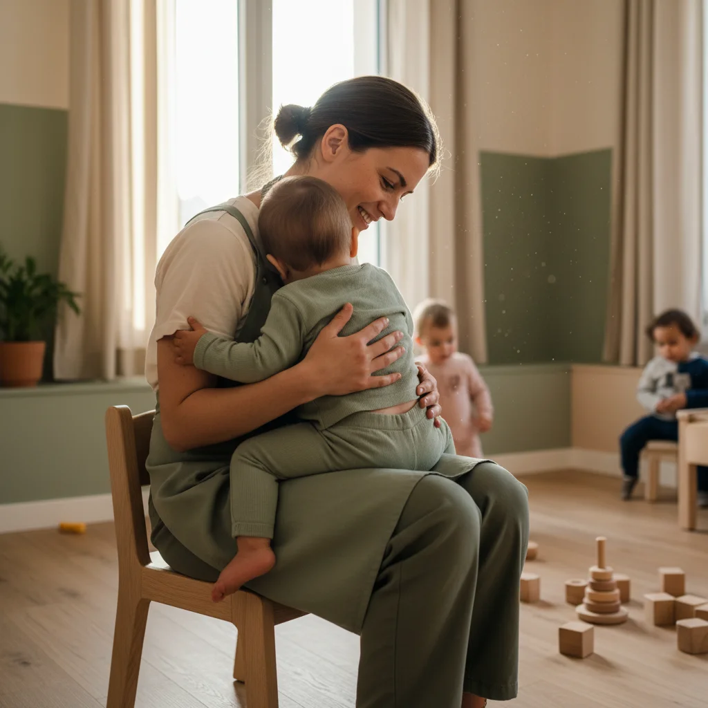 Professionnelle de My Little Crèche au sourire bienveillant