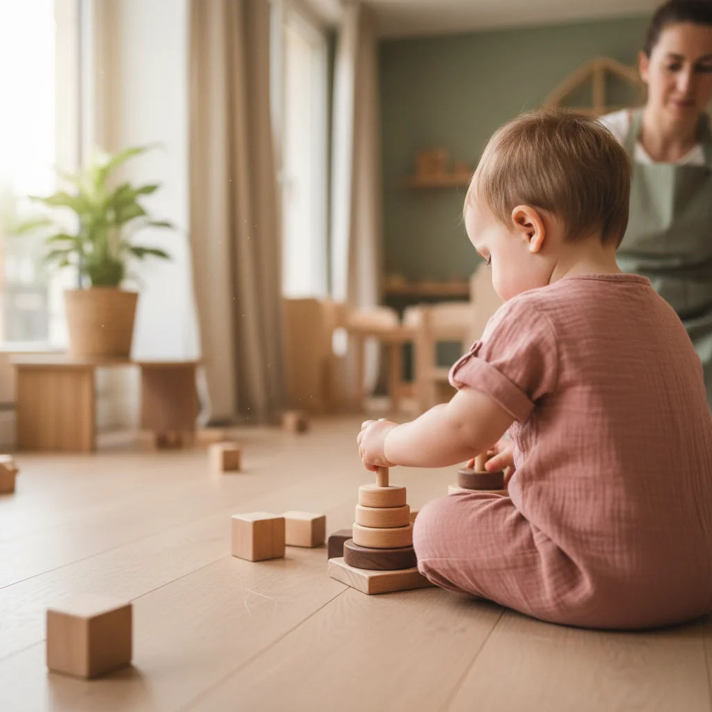 Espace d'éveil avec matériel sensoriel