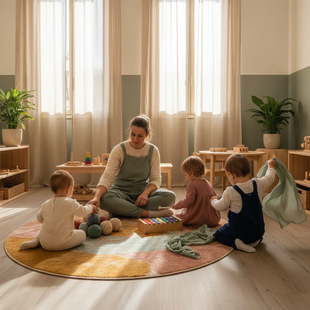 Équipe pédagogique My Little Crèche en atelier avec les enfants